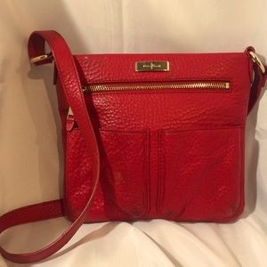 Cole Haan muted cherry red Farrah crossbody